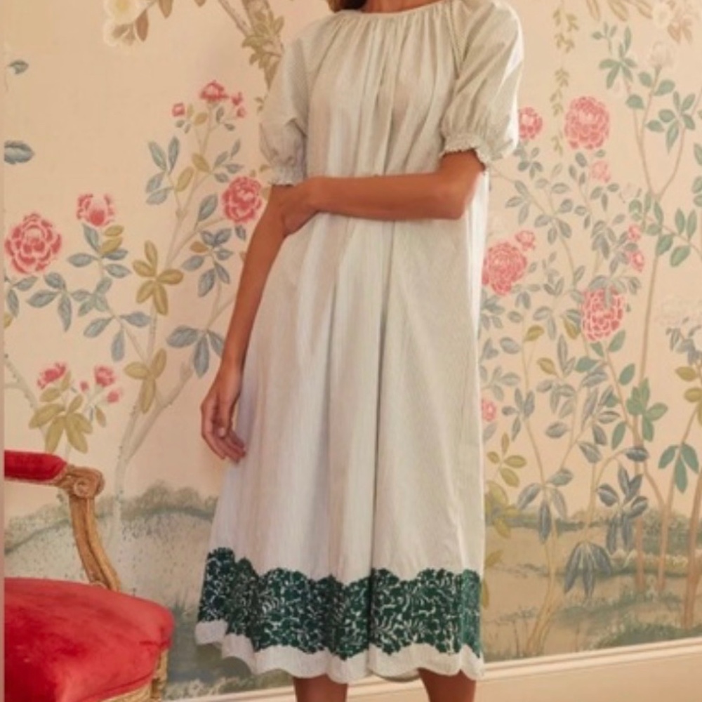 Mi Golondrina x LAKE Wave Morning Midi Dress in Garland